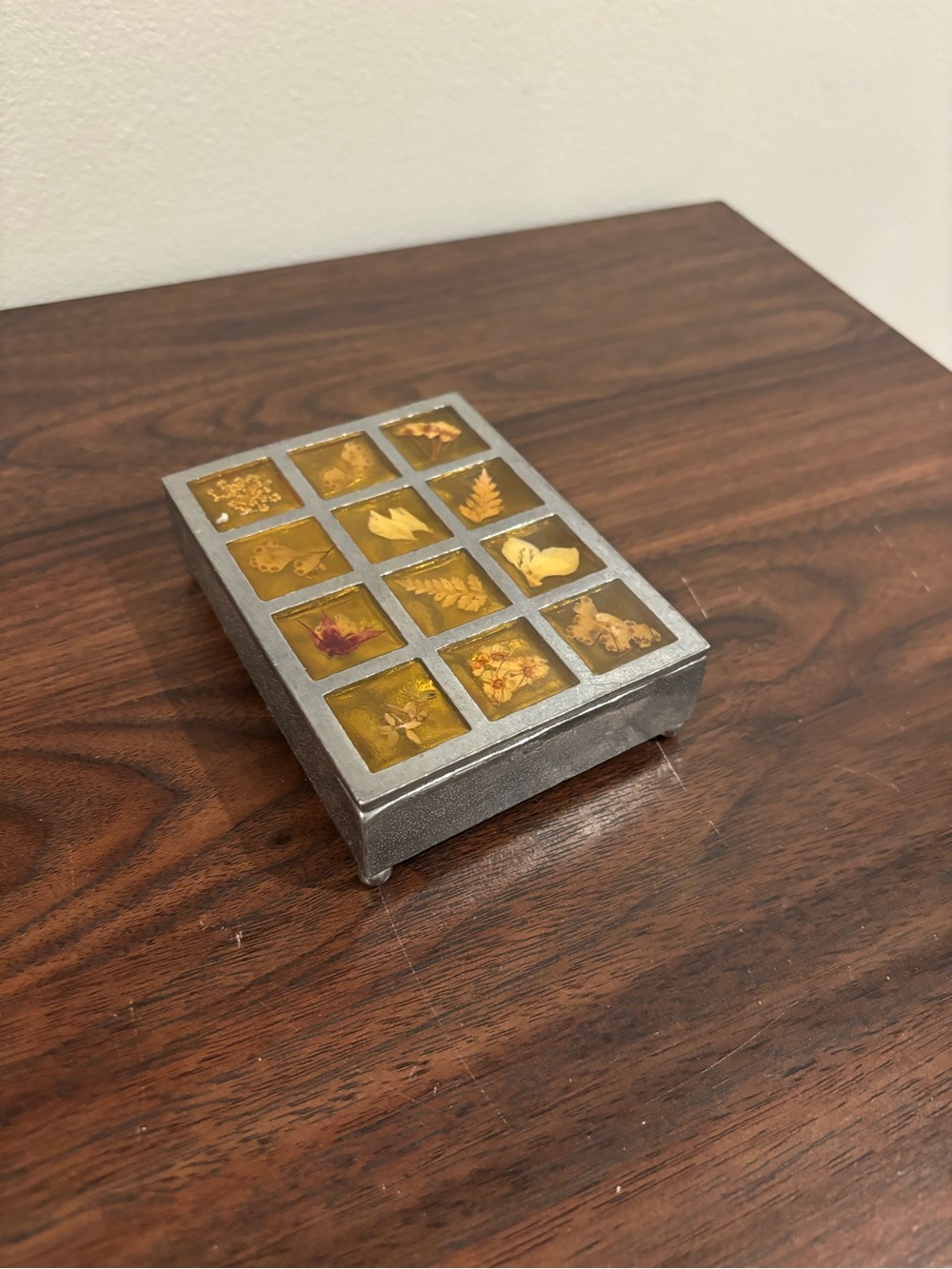 Anthropologie Botanical Leaf Fossils Trinket Jewlery Box